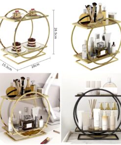 Multipurpose 2 Tier Round Shape Vanity and Pastry Stand