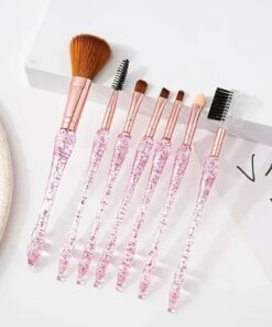 7pcs Sparkling Makeup Brush Set, Transparent Glitter Eyeshadow Brushes