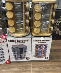 Wooden Reloving Spice Jar 16 Jar Round / Sqaure