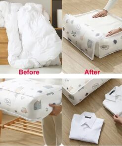 Foldable Storage Bag Dustproof Storage Bag for Quilts and Clothes Clear Quilt Storage Bags with Zipper