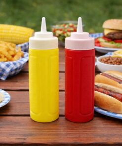 2 pcs Squeeze Bottles Ketchup Mustard Condiment set