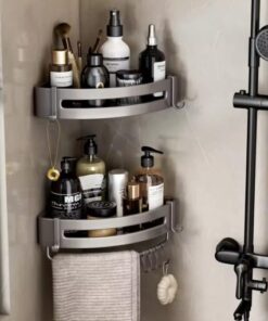 Pack Of 2 Aluminum Bathroom Corner Shelf