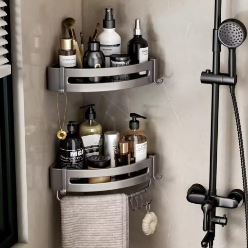 Pack Of 2 Aluminum Bathroom Corner Shelf