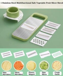 Manual Food Grater,  5 in 1 Grater and Slicer with Stainless Steel Blade