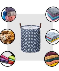 Large capacity laundry basket with drawstring design, sundries organizer, diamond pattern, quilts, clothes storage bag with handle.