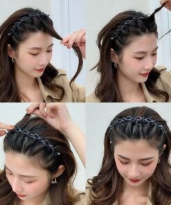 Black Braider Hair Style twister hair band headband
