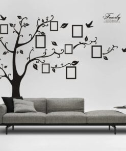 Create Your Dream Home: Large 250x180cm Black 3D DIY Photo Tree PVC Wall Decals - Adhesive Family Wall Stickers Mural Art for Stunning Home Decor Transformation