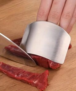 Stainless Steel Finger Guard For Safe Slicing - Kitchen Hand Protector, Anti-Cutting Tool With Clipboard Design