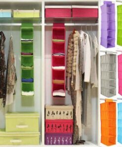 Closet Organizer Hanging Storage Bag Wardrobe Cloth Organizer 5 Layers Shelf Foldable Clothing Storage Rack Shelves  221