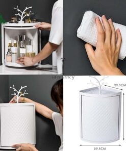 Bathroom  Single layer corner cabinet plastic rotating cabinet 360 degree washroom two shelves cabinet kitchen toilet cabinet
