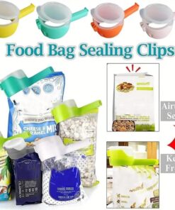Multi-Purpose Plastic Food Bag Sealing Clips, Moisture-Proof Dispensing Nozzle for Cereal Storage, Various Colors
