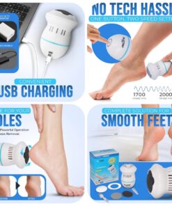 Electric Foot Callus Remover - USB-Rechargeable Electric Callus Remover for Feet with Built-in Vacuum Removes Dead Skin from Feet, Portable Electric Foot