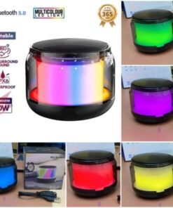 Wireless Mini Speaker, Portable Tabletop Stereo with RGB Lights, Dual Pairing, , Audio, Bass Boost, Shock-Resistant, USB Type-C Charging, Non-Waterproof, Active, Button Control, for Home, Car, Outdoor Use