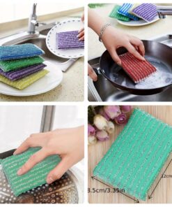 A Set of 4 Multifunctional Kitchen Cleaning Sponges - Double-Sided Non-Scratch Dish And Pot Scrubbing Pads, Double-Sided Scrubbing Pads And Dishcloths, Suitable for Dishes, Cookware, Frying Pans, Manual Cleaning, Ideal for Use in Living Rooms, Bedrooms, Bathrooms, Toilets, And Kitchens.