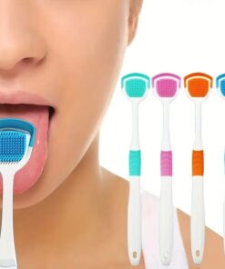 1pc Silicone Tongue Scraper, Bad Breath Reducing Oral Care Tool, Unfragranced, Adult Tongue Cleaner, Dental Hygiene Accessory