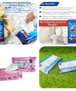 Park Of 3 Domex Multi - Surface & Enchanter Anti - Bacterial Perfume Wipes & Yardley London Anti - Bacterial  Skin Wipes