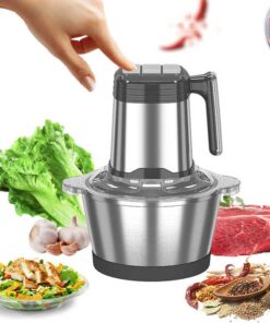 Electric Meat Chopper Grinder 2 Litre & 3 variable speed With Sharp Blades Stainless Steel Bowl Multifunctional Food Processor for Meat Vegetables Onion Ginger Garlic Mincer Baby Food, Seasoning, Nuts
