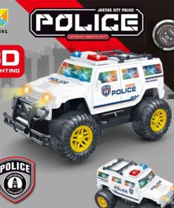 1pc Police Hummer Vehicle - Toy Police Car with Fun Music, Colorful Lights, All-Terrain Steering, Ideal Gift for Kids, Role-Playing Toy, Realistic Sound, Flashing Feature, (Cell Operated)
