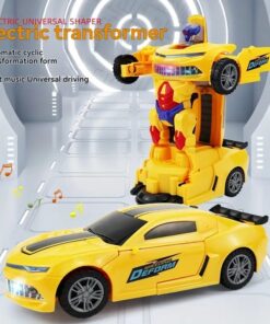 Car Transforming Robot Toy, Multifunctional Toy with Lights, Music, Automatic (Cell Operated)