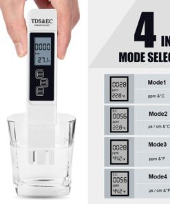 TDS Meter Digital Water Tester, 3-in-1 TDS Meter Temperature and EC Meter with Carrying Case