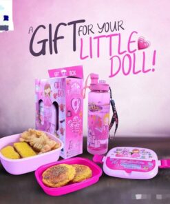 Plastic Water Bottle and Lunch Box Gift Set | Gift Box | School Water Bottle and Lunch Box Gift Set Kids School Lunch Box School Tiffin Box and Drinking Water Bottle With Spoon