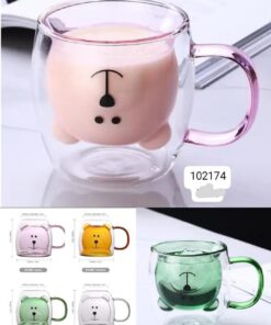 Double wall glass mug colour no choice 250ml