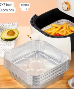 Disposable aluminium Air fryer size 7×7 inch pack of 10