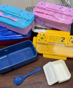 Multi Purpose Plastic FUN 2 Lunch Box With One Spoon