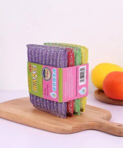 Set Of 4 Kitchen Dishwashing Sponge Fabric, Washcloths Scouring Pads, Wire Strip Diswashing Clothes, Multi-use Cooking Utensils Cleaner, Mirror Multifunctional Flexible Dish Cloth, Anti-deform Comfortable Cleaning Sponge