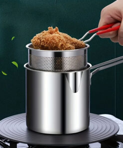 Stainless Steel Deep Fryers with Filter Rack - Compact & Easy-to-Use - Perfect for Crispy Potato Chips, French Fries, Fish & Chicken - Essential Kitchen Appliance for Home Cooking