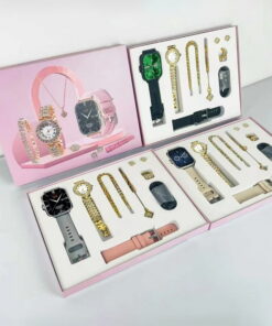 A59 Plus Smart Watch Women Watch Smartwatch Set Fitness Watch with Sports Modes Women Chain Ring Necklace Earrings