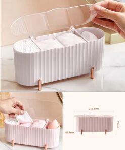 Desktop makeup brush cotton pads organizer
