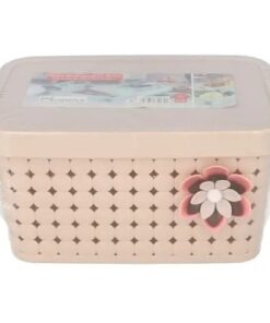 Multipurpose flower Storage Basket Vanity Storage Organizer With Lid (Medium size)