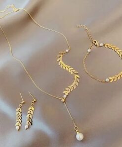 Ear Chain Necklace Bracelet Earrings Set Fashion Jewelry