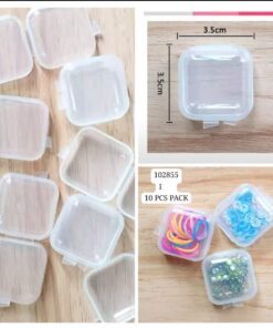 Pack of 10 plastic mini jewellery box