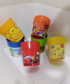 Kids Glass For Kids Girls And Boy Cartoon Printed Glass ( Pack of 4)