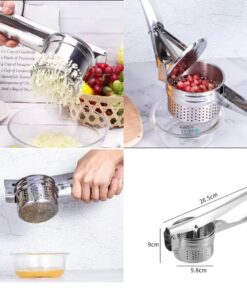 Stainless steel manual fruit masher hand squeezer