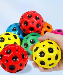 Ball Toy Playable Moon Shape Porous Bouncy Ball Kids Indoor Toy