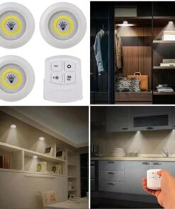 Tap LED Light With Remote Control (Pack of 3 Lights) Cell Operated