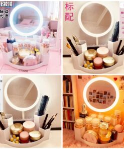 Led Makeup Mirror with Makeup Organizer