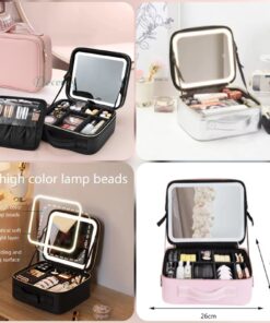 Luxury cosmetic Bag with Led Mirror